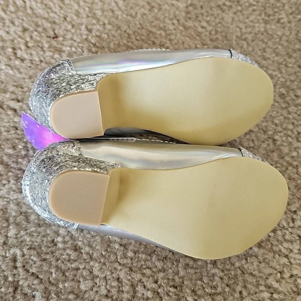 Disney Princess Ariel Ballet Flats Silver Toddler Girls Size 7